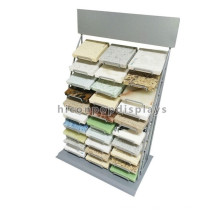 Counter Top Stein Material Retail Store Showroom Display Benutzerdefinierte 3-Row 30 Stück Metall Fliesen Rack